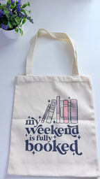 Bookish Tote Bag “My weekend is fully booked”
