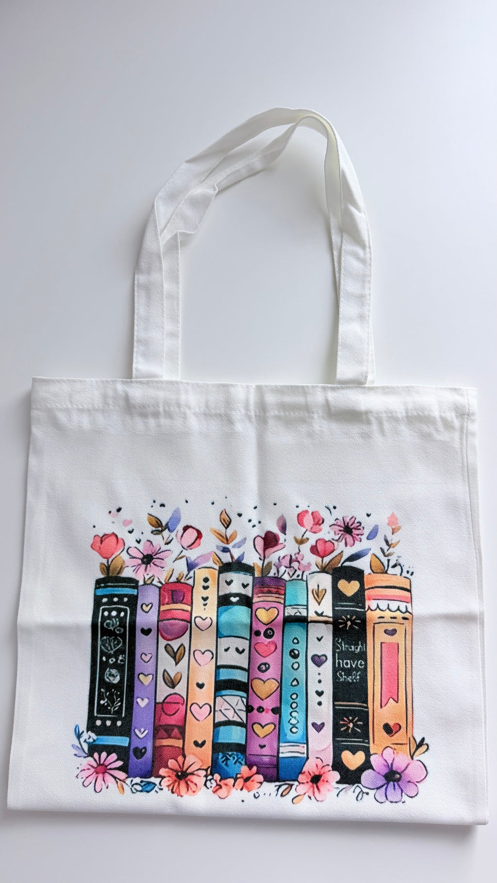 Bookish Tote Bag Flower Book