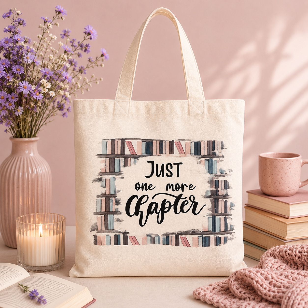 Bookish Tote Bag “Just one more Chapter”